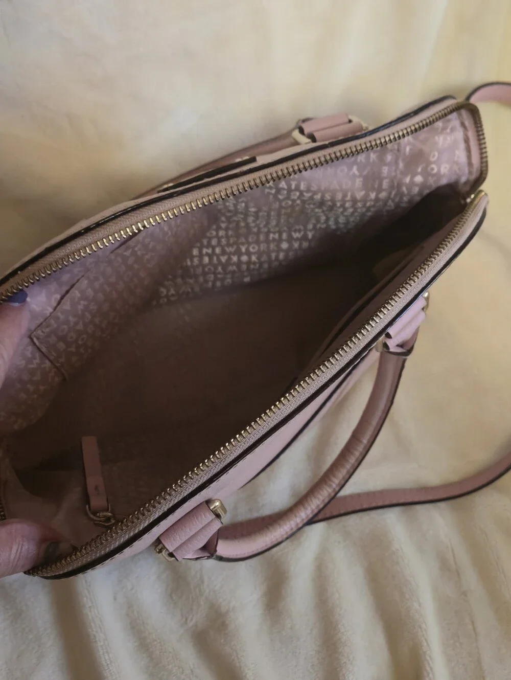 kate spade Pink Dome Satchel with Gold Hardware